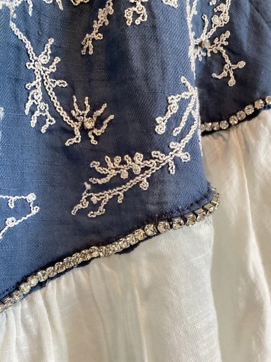 Anthropologie Puff-Sleeve Embroidered Buttondown Blouse Pilcro NEW 2X Ivory - Picture 11 of 16